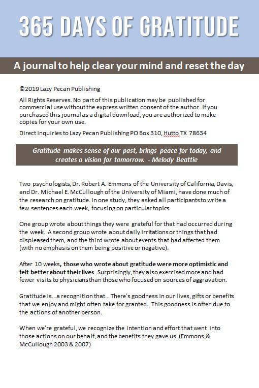 365 Days of Gratitude Journal - Printable