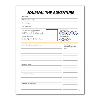 National Monuments Bucket Journal - Printable