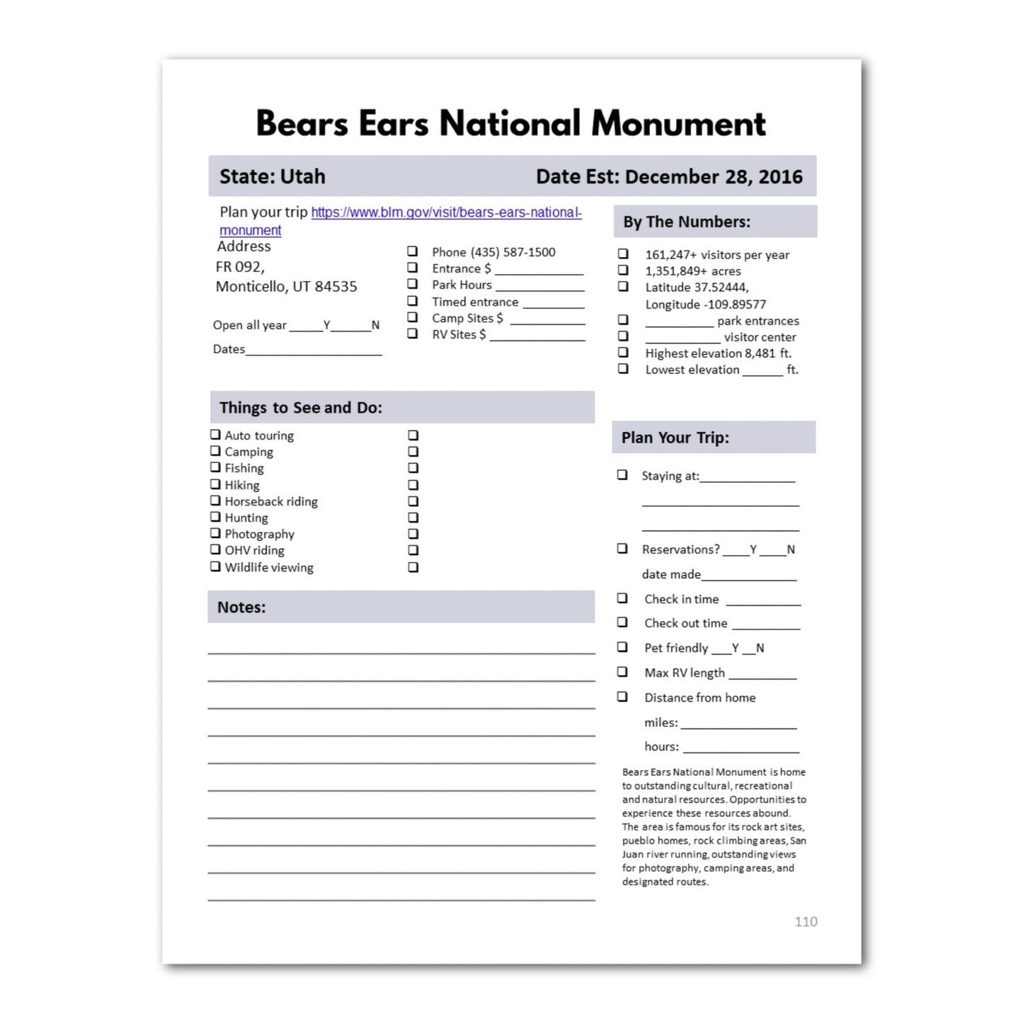 National Monuments Bucket Journal - Spiral