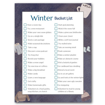 Winter Bucket Journal - Printable