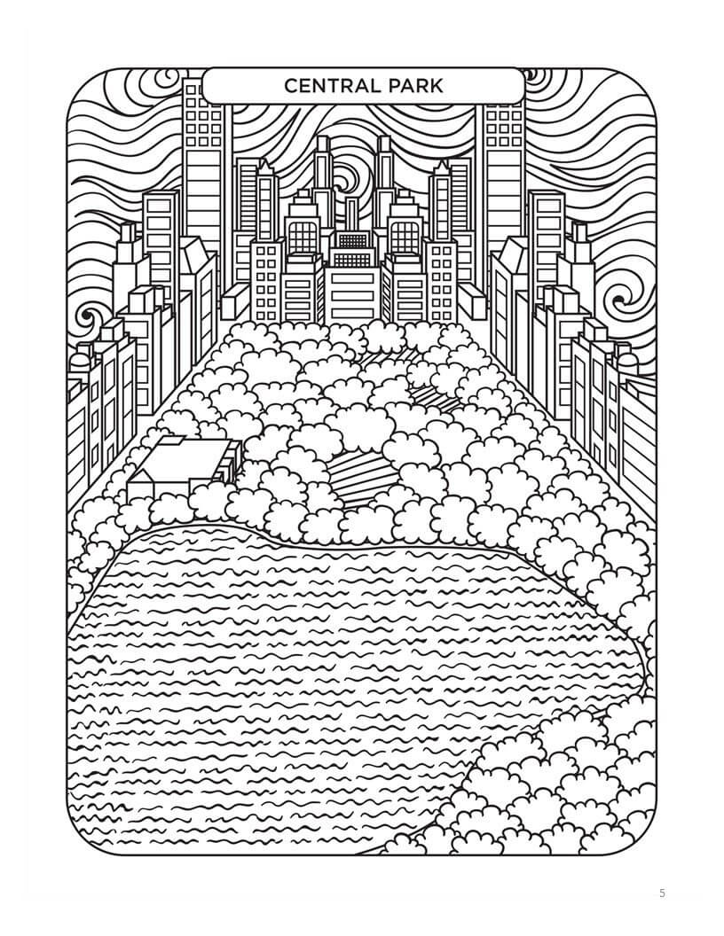 New York Bucket List Coloring Book - Printable