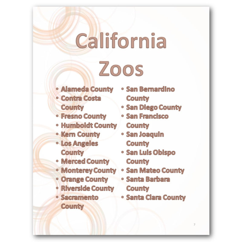 Western States Zoo Bucket Journal - Printable