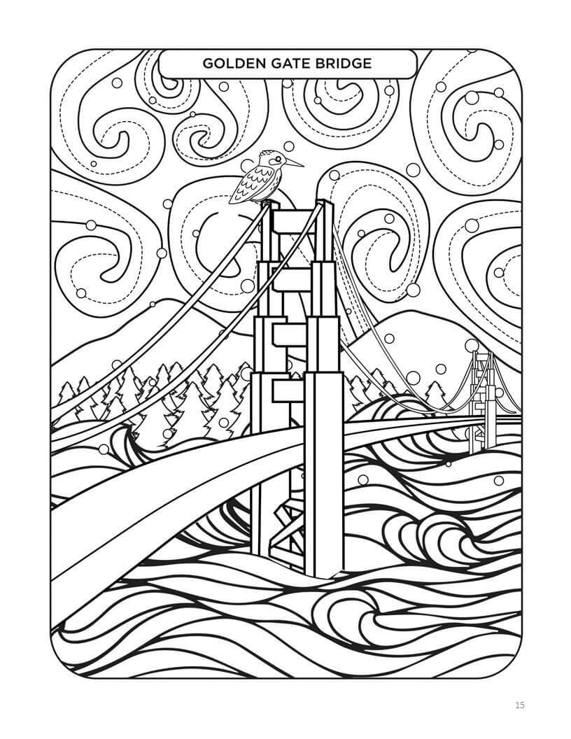 California Bucket List Coloring Book - Printable