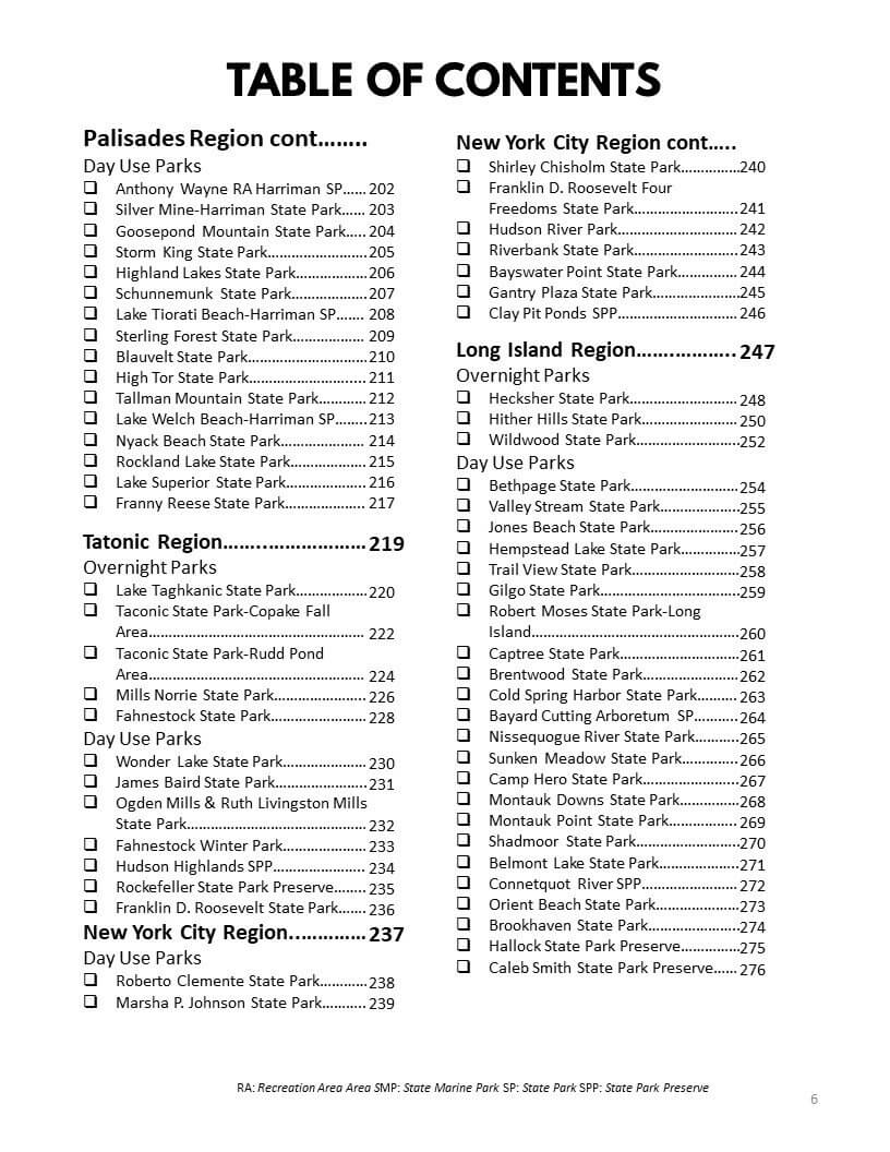 New York State Parks Bucket Journal - Printable