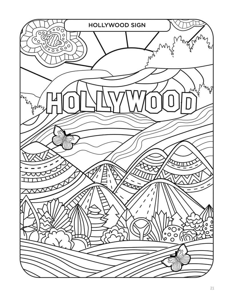 California Bucket List Coloring Book - Printable