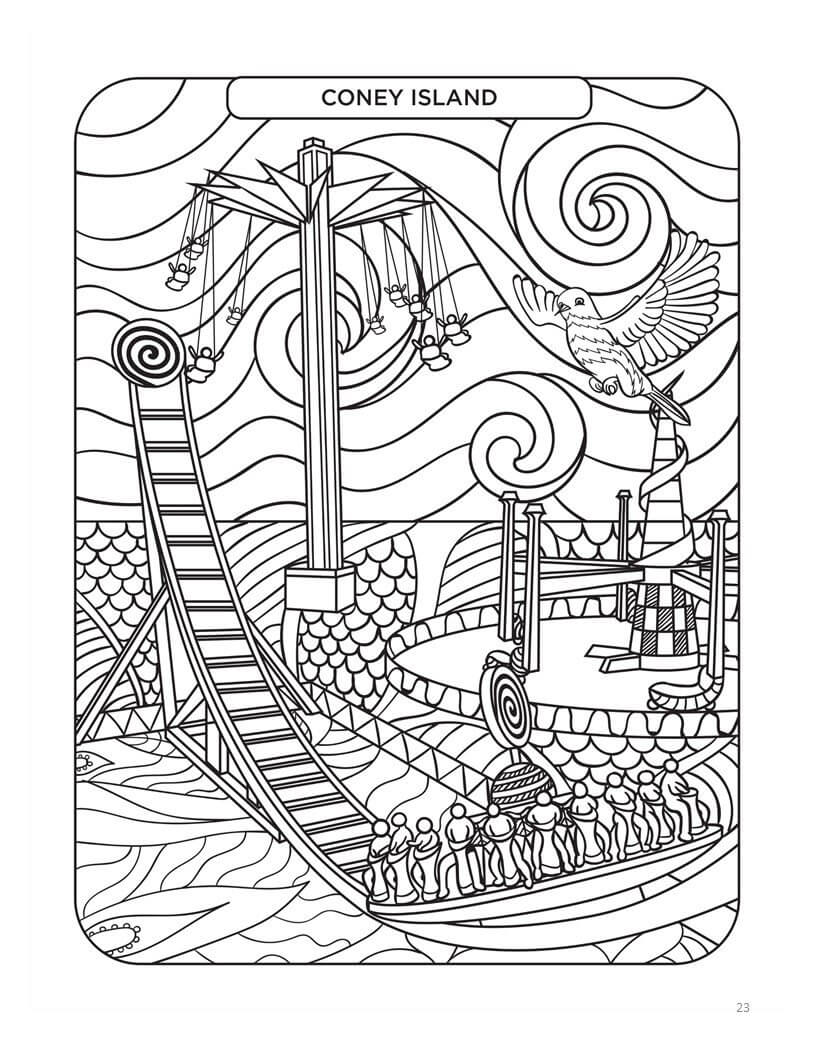 New York Bucket List Coloring Book - Printable