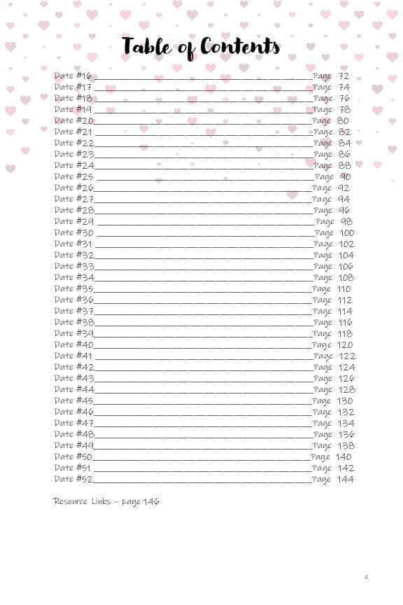 52 Dates Bucket Journal - Printable