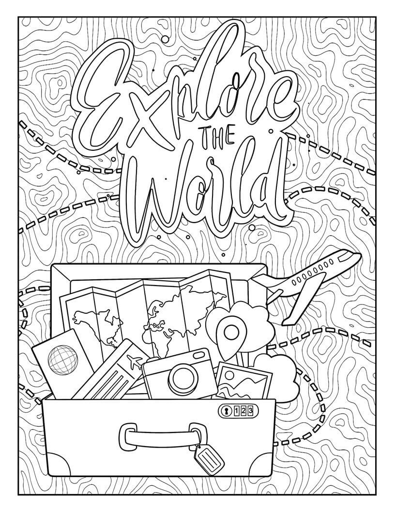 Wanderlust Coloring Book - Printable