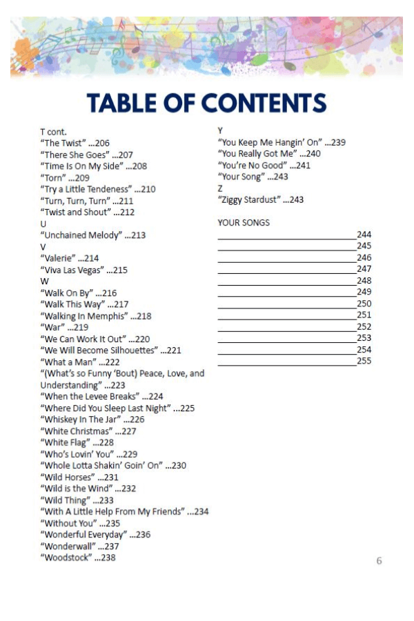 237 Great Songs & Their Covers - Printable