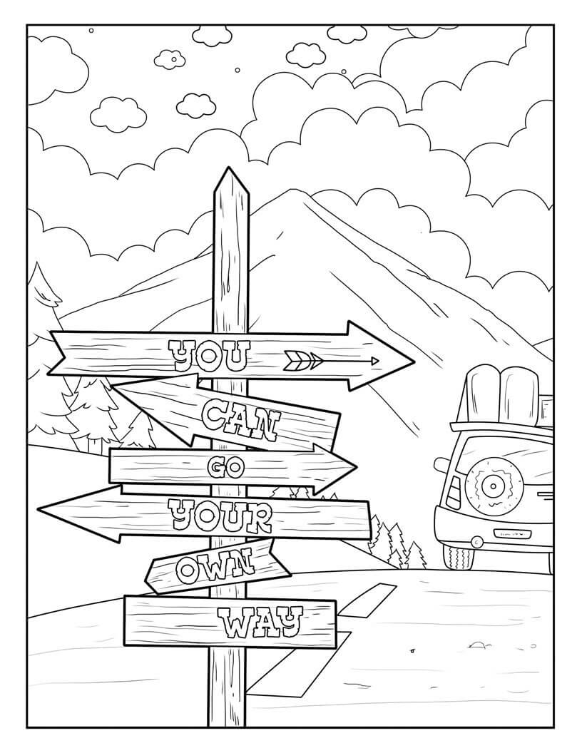 50 Free Printable Travel Coloring Book Pages (while we're stuck at home) 
