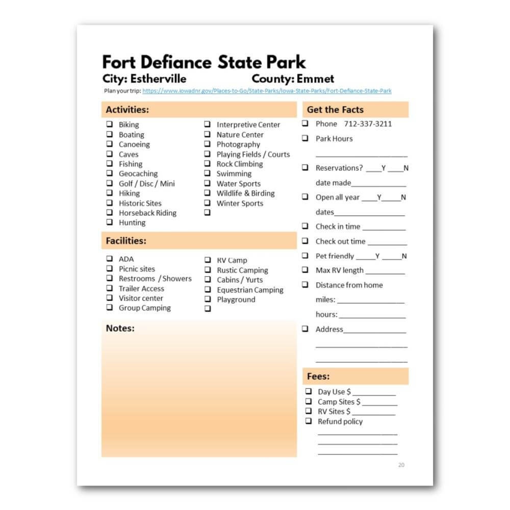 Iowa State Parks Bucket Journal - Spiral