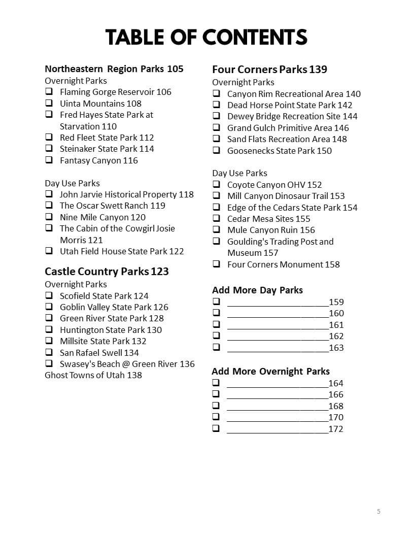 Utah State Parks Bucket Journal - Spiral